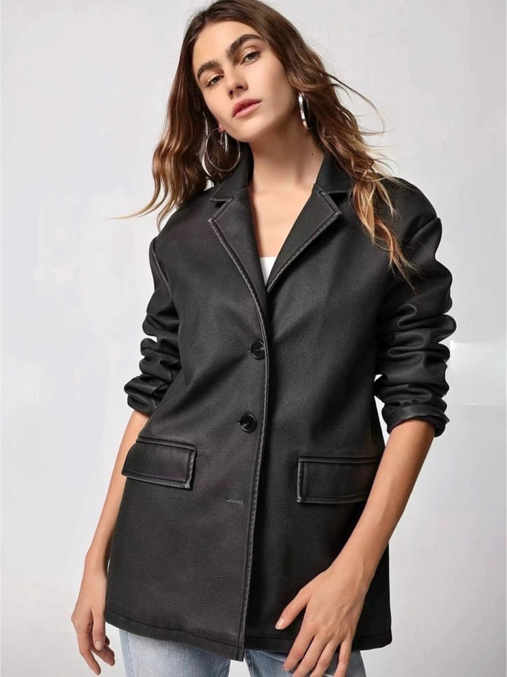 Urban Outfitters S RADAR Black Faux Leather Jacket Size Large NWT